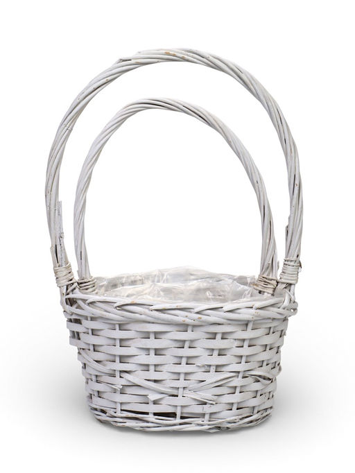 Корзина плетёная для хранения, ива, белая, набор 2 шт.