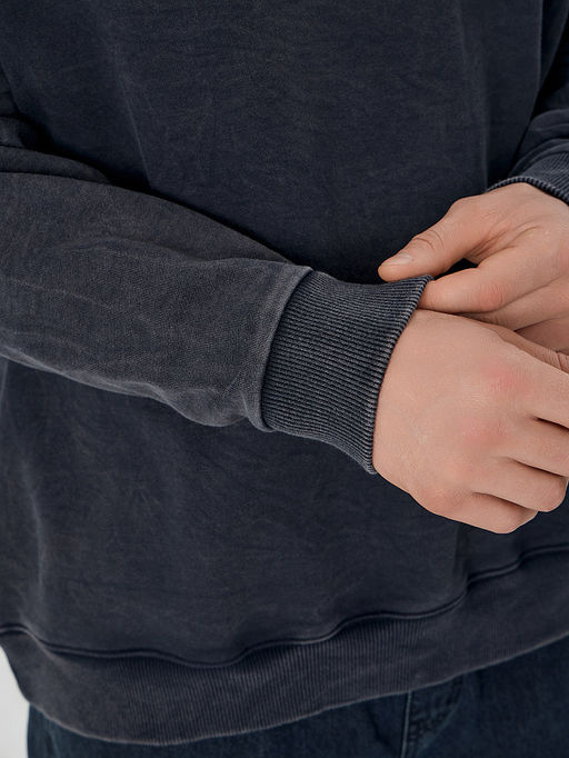 Свитшот мужской синий с обработкой эйсид - Mark formelle фото 5