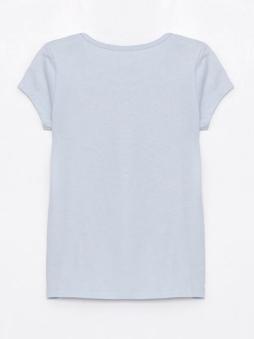 Bisiklet Yaka Bask?l? K?sa Kollu K?z Bebek Ti??rt - Waikiki фото 2