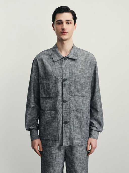 Рубашка овершот со льном / Zarina  фото 4