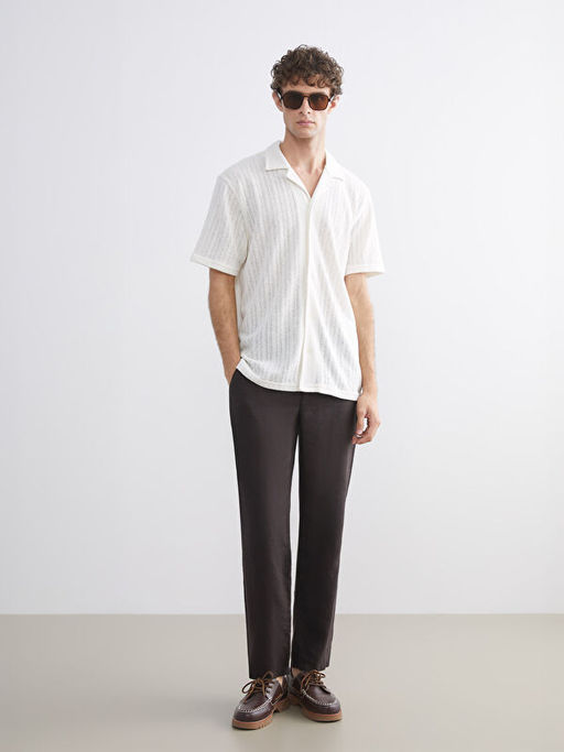 Regular Fit Resort Yaka K?sa Kollu Erkek G?mlek