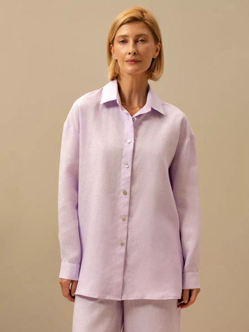 Рубашка женская Лён Белый - Modamica фото 32