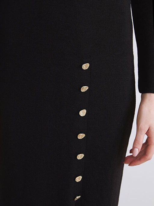 Yar?m Bal?k?? Yaka Triko Elbise