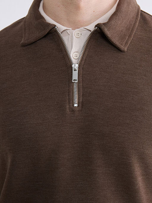 Polo Yaka Erkek Sweatshirt