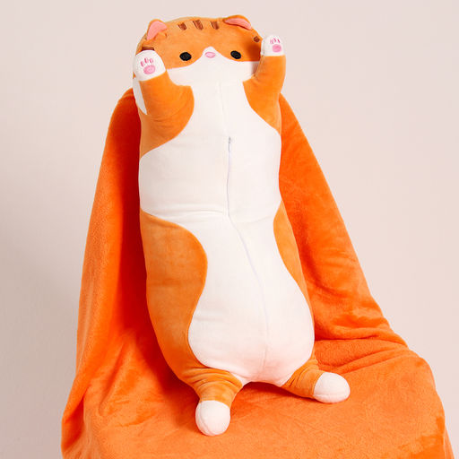 Мягкая игрушка Котик с пледом, 65 см, цвет рыжий - Simaland фото 2