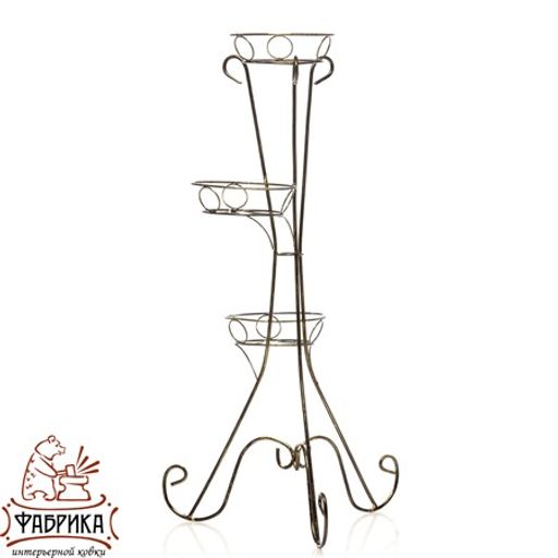 Стойка для цветов Классика на 3 цветка 18-103 - Фабрика интерьерной ковки фото 2