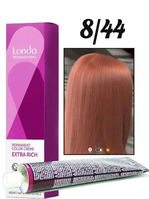 Стойкая краска 8/44 Micro reds светлый блонд интенсивно-медный LondaColor