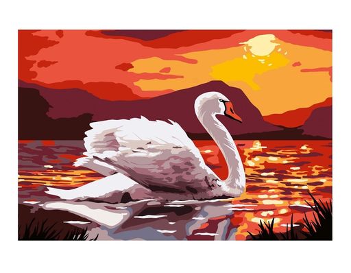 Школа талантов. Алмазная вышивка 20х30 см арт.5371208 "Лебедь" с полным заполнением (холст)