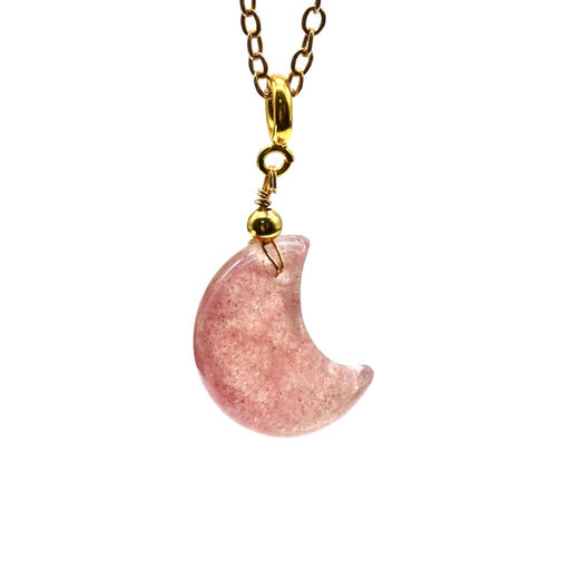 Подвеска-Кулон месяц 14*18мм из клубничного кварца