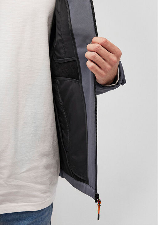 Kapusonlu Gri Ceket - Mavi фото 7