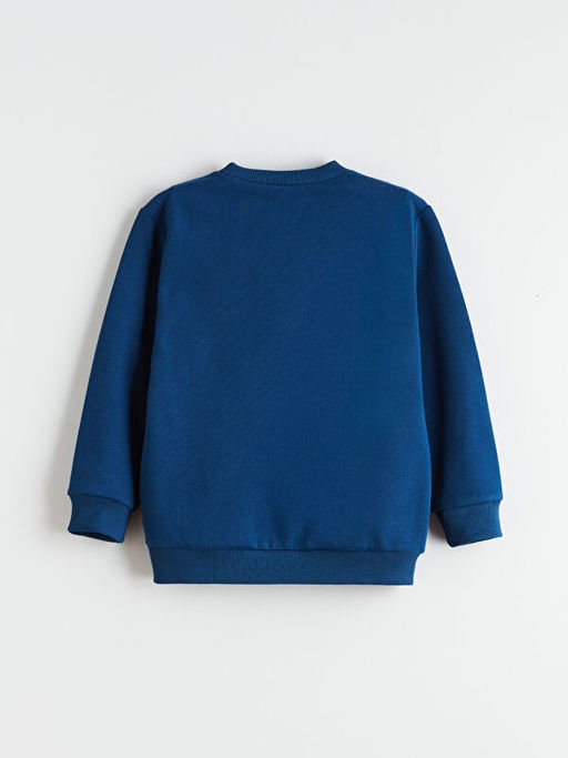 Bisiklet Yaka Bask?l? Erkek ?ocuk Sweatshirt