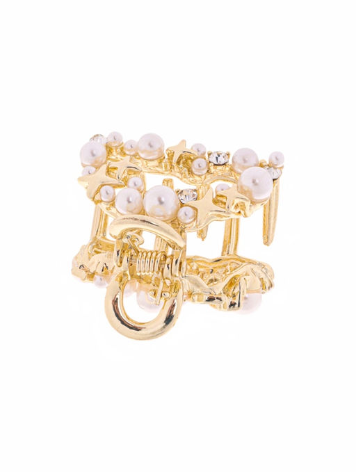 Цена за 6 шт. Крабик для волос «Саманта галант», дуга, 3 см, золото