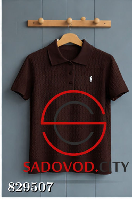 Женская футболка-поло однотонная