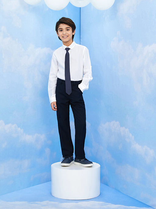 Basic Uzun Kollu Erkek ?ocuk G?mlek ve Kravat - Waikiki фото 2