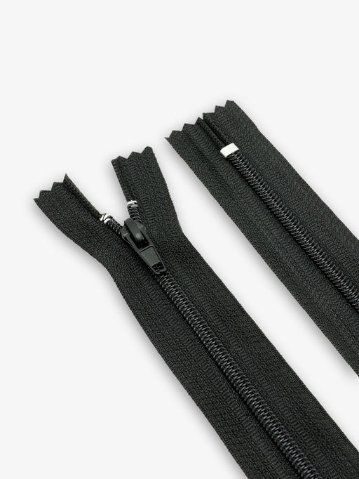 Цена за 10 шт. Молния «Спираль», №4, неразъёмная, брючная, замок автомат, 20 см, чёрная