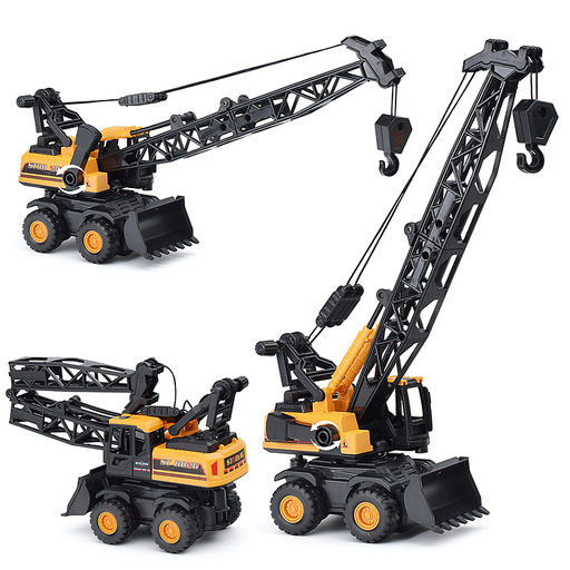 Машина "Кран с ковшом" инерционная, в пакете