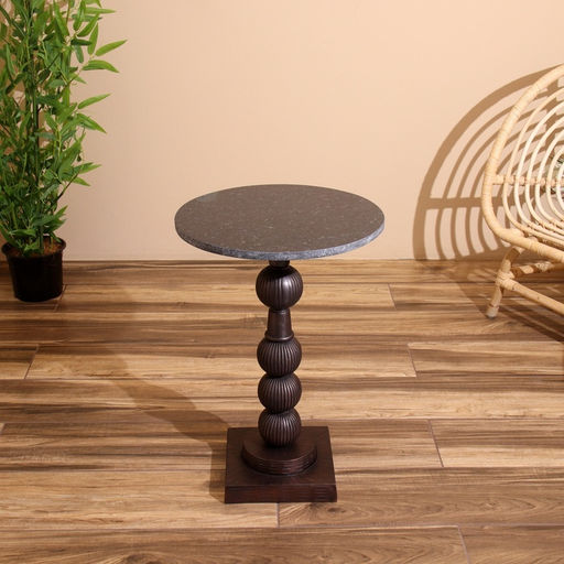 Стол кофейный, 41×41×59 см, алюминий, мрамор