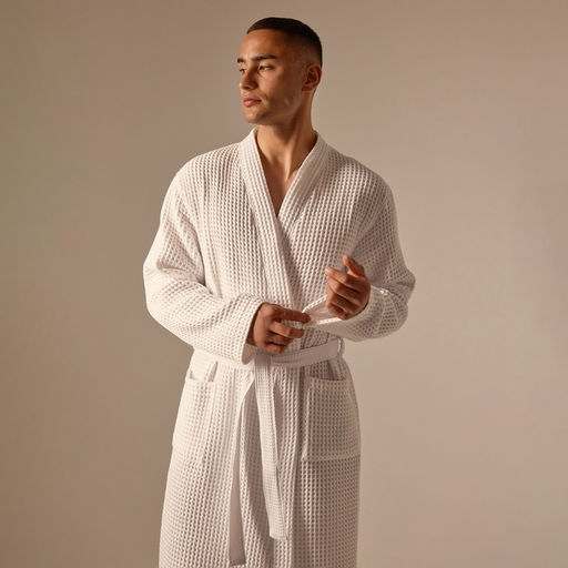 Халат вафельный мужской SL HOME: Boho «Блан де Блан», размер XL, хлопок 100%, белый