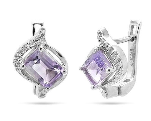 Серьги, аметист, Олисия