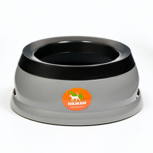 Миска-непроливайка для животных, 19×8 см, с дополнительной вставкой от расплёскивания, пластик, серая
