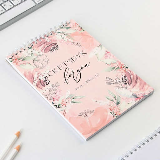 Скетчбук А5, 40 л 100 г/м2 Цветы - Artfox фото 2