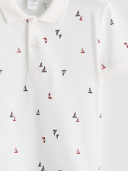 Polo Yaka Desenli Erkek ?ocuk Ti??rt