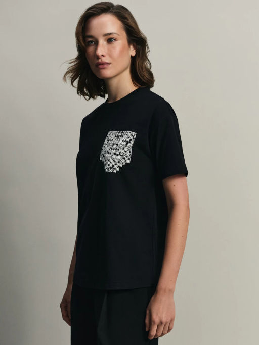 Футболка с объёмным кружевным принтом / Zarina  фото 4