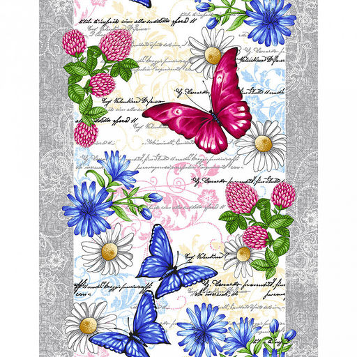 "Батерфляй" Скатерть-дорожка на стол набивная 50х148см, 234г/м2, хлопок 100%, "Домашняя мода" (Россия)