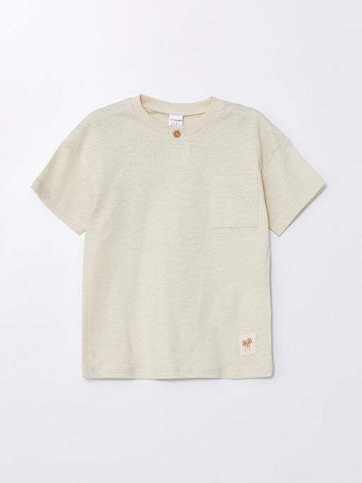 Bisiklet Yaka K?sa Kollu Bask?l? Erkek Bebek Ti??rt