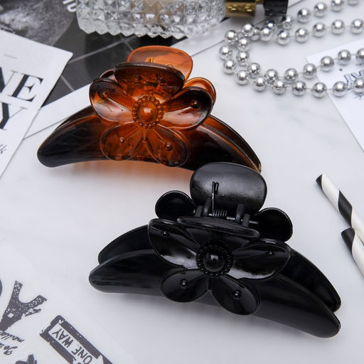 Цена за 6 шт. Крабик для волос «Глянец» ромашка, 10 см, МИКС