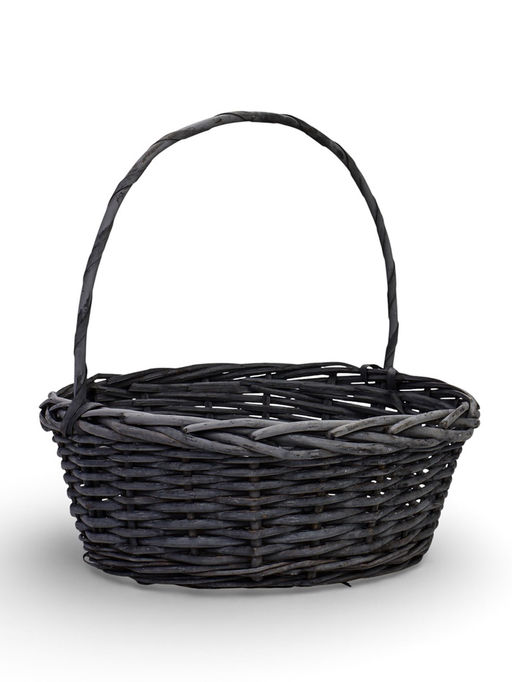 Корзина плетёная для хранения Prut, с ручкой, ива, серая, набор 3 шт., Greengo