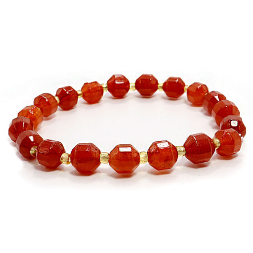 Браслет из камня 8мм с огранкой Сердолик помогает находить людям свою половинку и дарует счастье