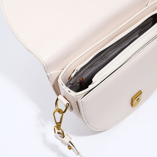 Сумка женская мессенджер на клапане, 20×5×13.5 см, белая