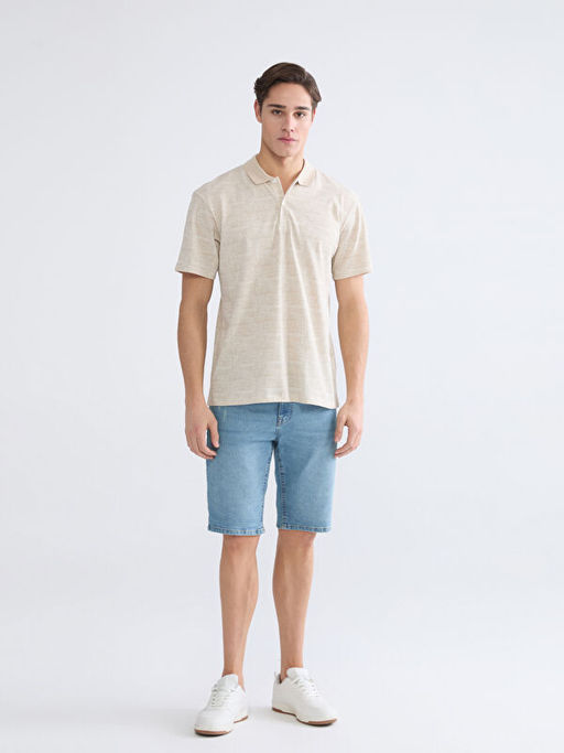 Polo Yaka Desenli Pike Erkek Ti??rt