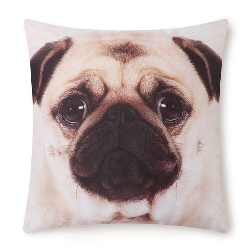 Подушка декоративная Этель Мопс 40х40 см, габардин, 100% п/э
