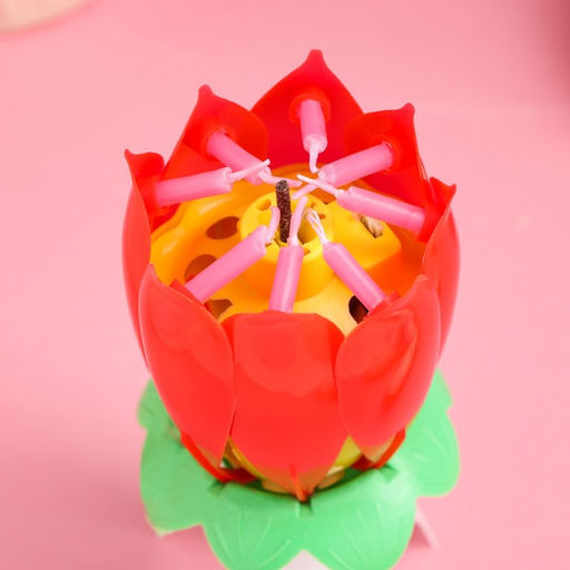 Свеча для торта музыкальная Тюльпан, красная, 125 см - Simaland фото 2