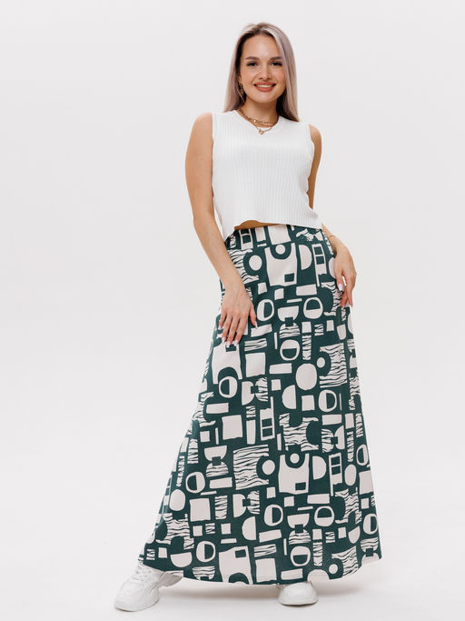 Юбка женская Ю-13 (кулирка) Темно-зеленая - Elenatex фото 10