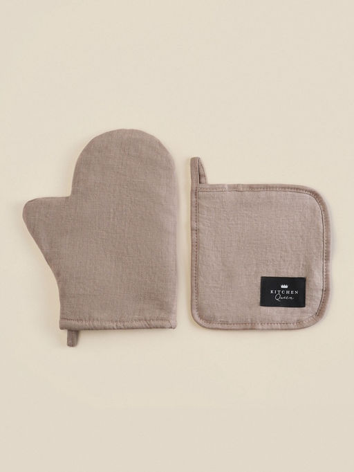 Набор кухонный SL HOME Coniferous: варежка 20×28 см, прихватка 19×19 см, лён 100%,180 г/м²