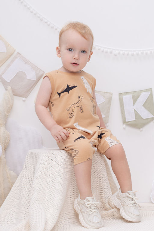 КР 6467/итальянский песок,мир животных к382 полукомбинезон д/мал яс - Crockid фото 3