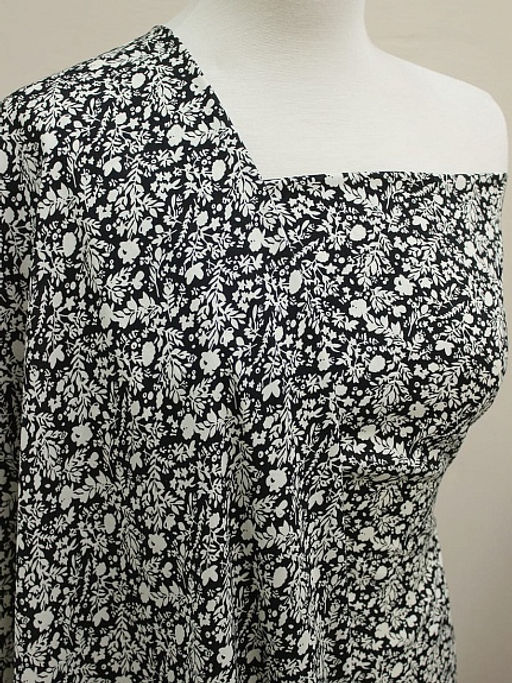 Штапель Аделис цв.черный, ш.1.45м, вискоза-100%, 95гр/м.кв - Купава фото 2