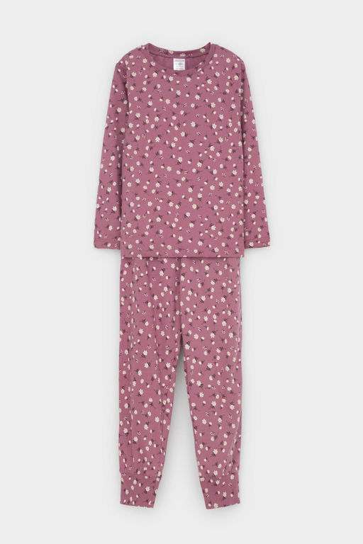 К 1561/темная орхидея,цветочный танец пижама дет