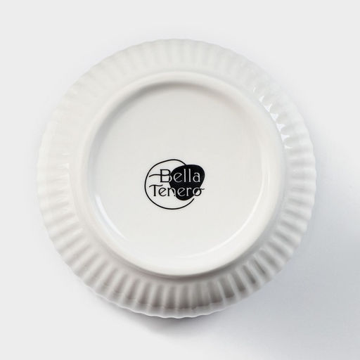 Банка для сыпучих BellaTenero, 600 мл, d=10 см, с бамбуковой крышкой, фарфор, белая