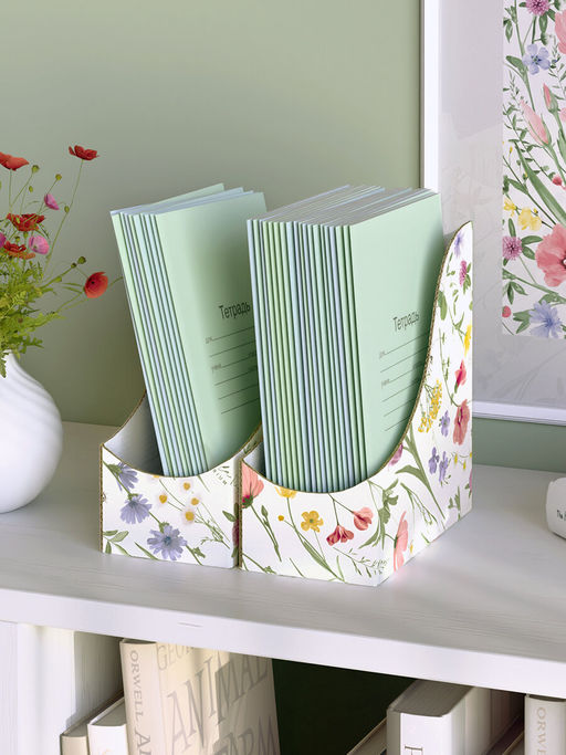 VAL HC-3VP-90 Лотки для бумаг верт., тетрадные, 19.5*18*9 см, набор 6 шт., HERBARIUM CLOVER, шт - Valiant фото 9