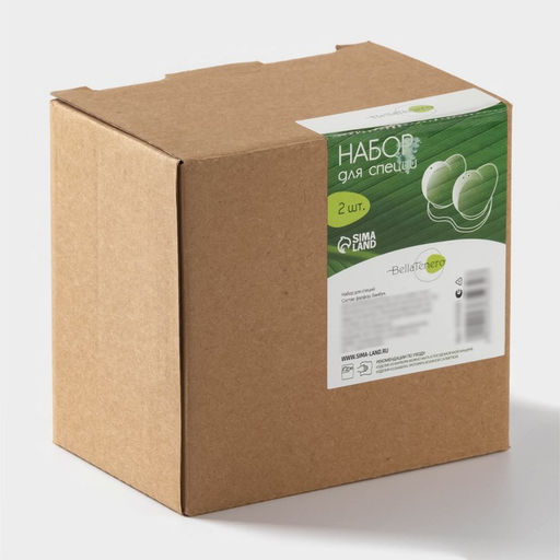 Набор для специй на подставке BellaTenero «Тепло сердец», 2 предмета: солонка 75 мл, перечница 75 мл, фарфор, белый