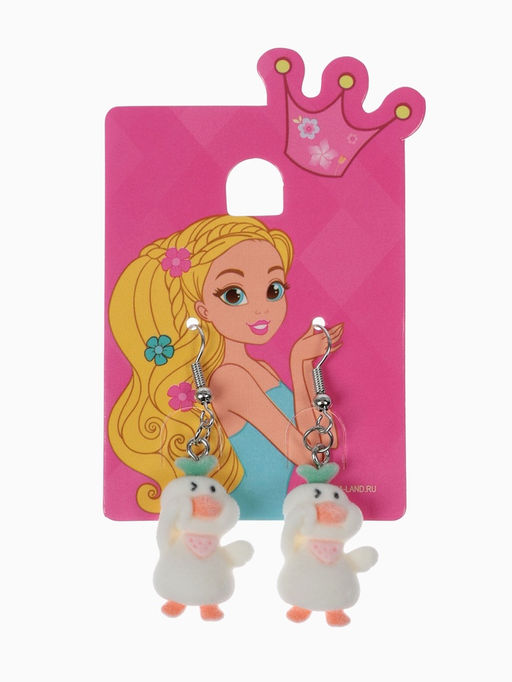 Цена за 6 шт. Серьги детские Выбражулька «Гусь», цветные