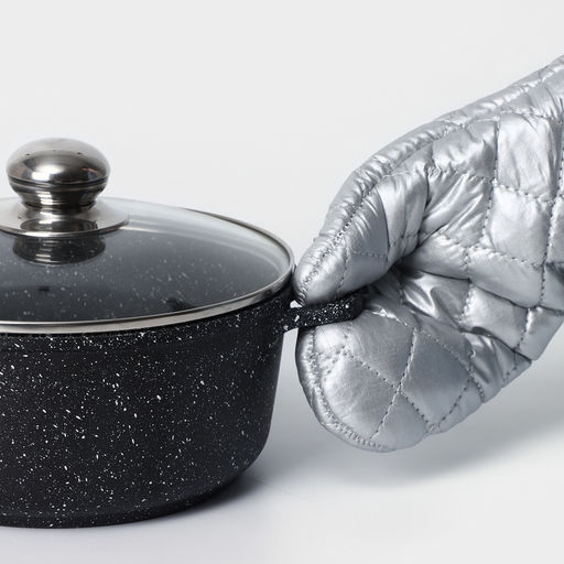 Набор прихваток Доляна «Профи», 2 шт., 30×16×2 см, серый