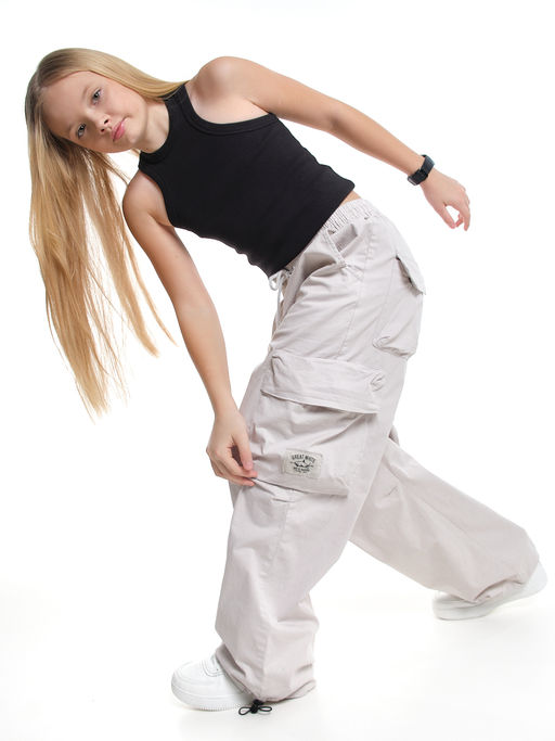 Брюки парашюты серые для подростков и детей 33-7492 св.серый - Mini maxi фото 9