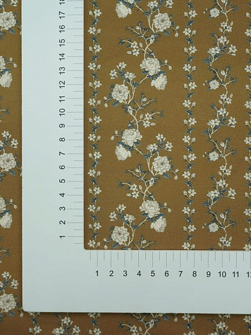 Импорт. хлопок Digital Цветущие дорожки цв.оливково-коричневый, ш.1.4м, хлопок-100%, 135гр/м.кв - Купава фото 4