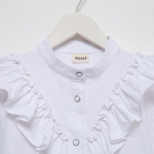 Блузка для девочки MINAKU: Cotton collection, белая, рост 146 см