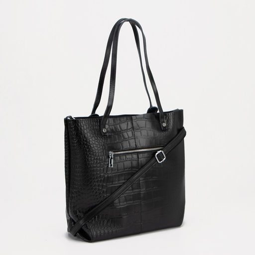 Сумка-тоут на молнии, цвет чёрный - Simaland фото 2